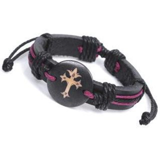 KINNO Cross Bone Printed Leather Bracelet