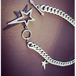 Ticoo Rhinestone Star Chain Necklace
