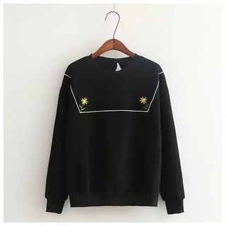 TOJI Fleece-Lined Embroidered Pullover