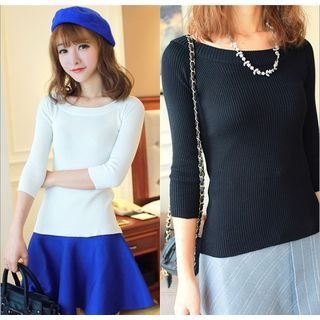 SUYISODA 3/4-Sleeve Knit Top