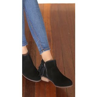 migunstyle Fringed Faux-Suede Ankle Boots