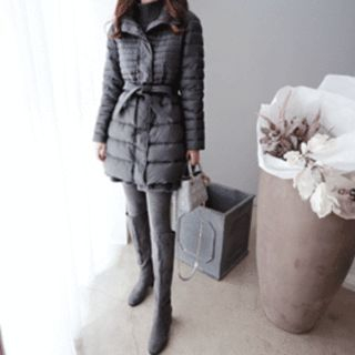 DAILY LOOK Padded Duck Down Jacket With Sash