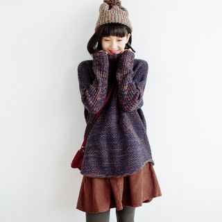 Forest Girl Melange Mock-Neck Sweater