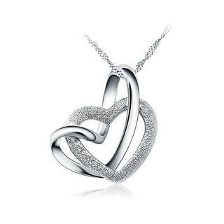 BELEC 925 Sterling Silver Heart Shaped Pendant with Necklace