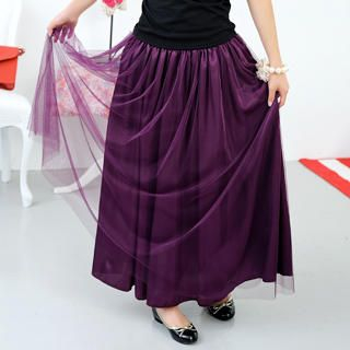 Tulle Maxi Skirt Purple - One Size
