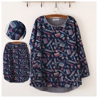 Waypoints Patterned Long-Sleeve Top