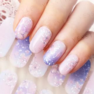 Lunacaca - Moonlight Sakura Nail Art Stickers 24 pcs