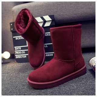 EUNICE Faux-Suede Furry-Lined Snow Boots