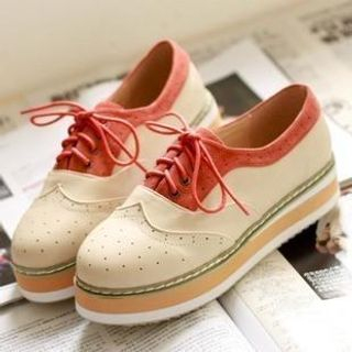 BAYO Stitched Colour Block Oxford Shoes