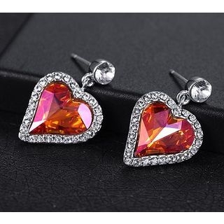 Italina Swarovski Elements Crystal Heart Drop Earrings