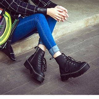 Mancienne Chunky-Heel Platform Ankle Boots