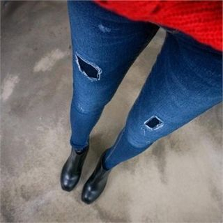 QNIGIRLS Distressed Skinny Jeans