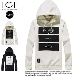 I Go Fashion Lettering Hooded Pullover