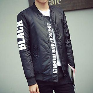 Prep Soul Lettering Padded Zip Jacket