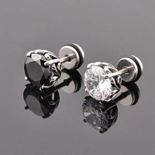 Trend Cool Titanium Steel Rhinestone Earrings