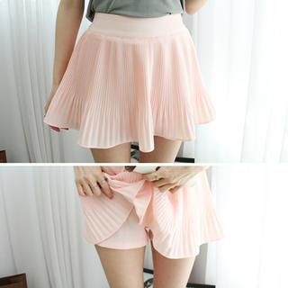 Dodostyle Inset Shorts Pleated A-Line Skirt