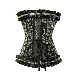 Sexy Romantie Bow-Accent Printed Frilled Corset