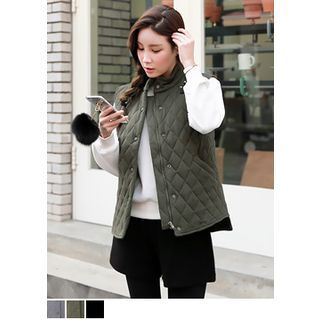 J-ANN Quilted Snap-Button Vest