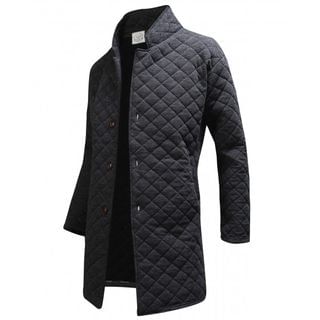 WIZIKOREA Single-Breasted Quilted Coat