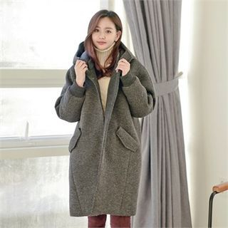 Styleberry Snap-Button Hooded Long Coat