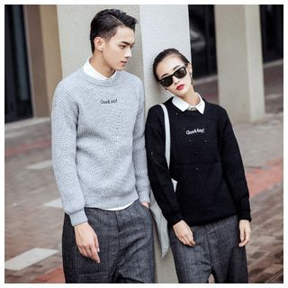 Simpair Matching Couple Lettering Sweater