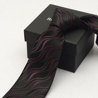 Romguest Patterned Neck Tie (8cm) Black - One Size