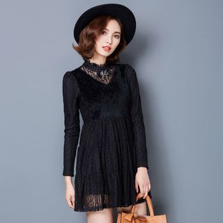 SILVIE Long-Sleeve Lace Dress