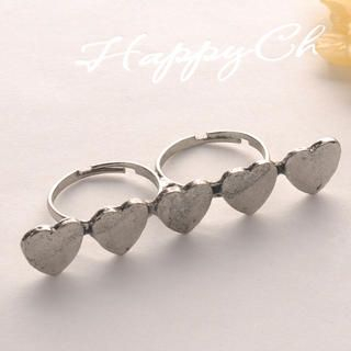 Fit-to-Kill Double Circle Heart Ring Silver - One Size