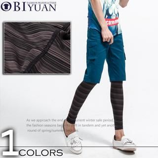 OBI YUAN Striped Leggings Dark Gray - One Size