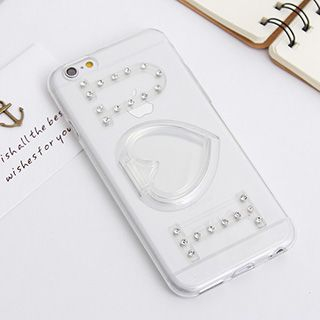 Casei Colour Rhinestone Case with Heart Phone Stand for iPhone 6 / 6 Plus