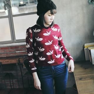 Tokyo Fashion Rabbit-Print Sweater