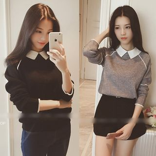 QZ Lady Collared Knit Pullover