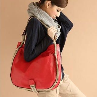 Belt-Accent Shoulder Bag