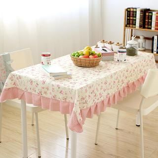 Lazy Corner Gingham-Trim Floral Table Cloth