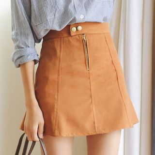 Porta Suede A-Line Skirt
