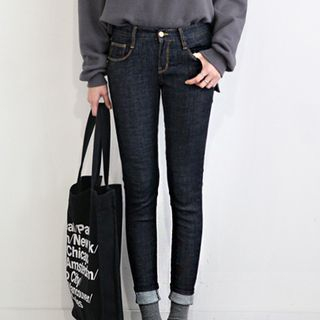 Seoul Fashion Stitched Skinny Jeans