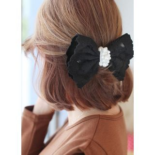 kitsch island Faux-Pearl Bow Hair Pin