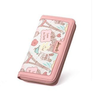 SUOAI Eiffel Tower Printed Long Wallet