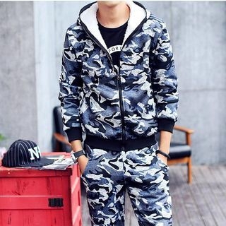 Danjieshi Set: Camouflage Hooded Jacket + Pants