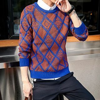 Bay Go Mall Diamond Pattern Sweater