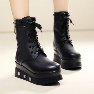 Hannah Short Lace-Up Genuine Leather Boots