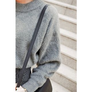 CHERRYKOKO Wool Blend Furry-Knit Top