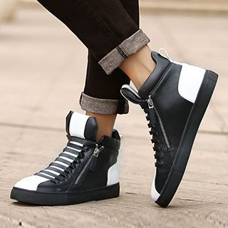 NOVO Two-Tone Mid-Top Sneakers