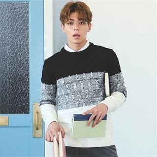 Superstar.i Color-Block Cable-Knit Sweater