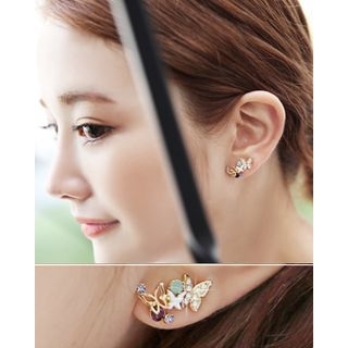 Miss21 Korea Rhinestone Butterfly Earrings