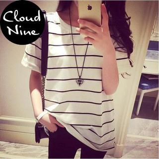 Cloud Nine Cuffed Short-Sleeve Striped T-Shirt