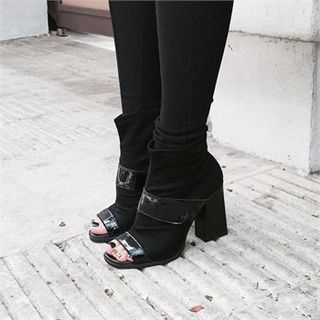 LIPHOP Peep-Toe Ankle Boots