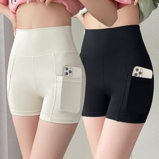 Plain Pocket Yoga Shorts