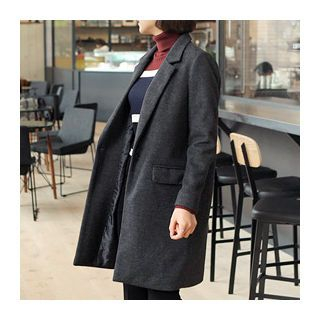 1ROA Wool Blend Single-Button Coat