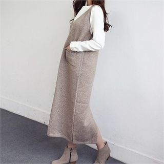 SARAH V-Neck Sleeveless Maxi Sweater Dress